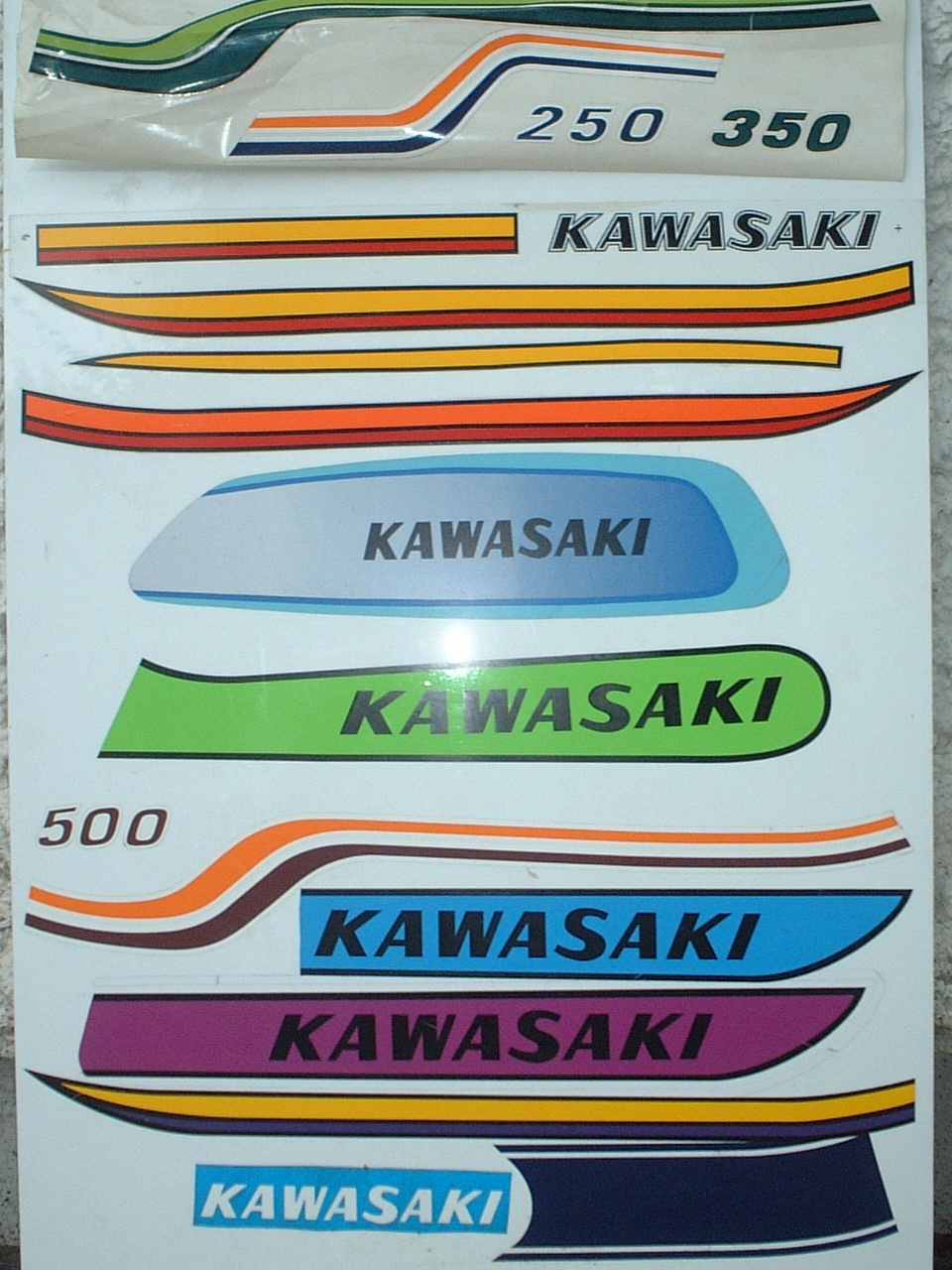 KAWASAKI S2 350 1971 1972 calcomanías de panel lateral